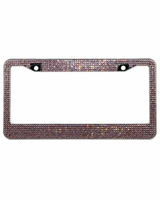 Bling License Plate Frame - Pink on a white background