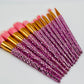 Pink Bling Makeup Brush Set - 12 Pieces
